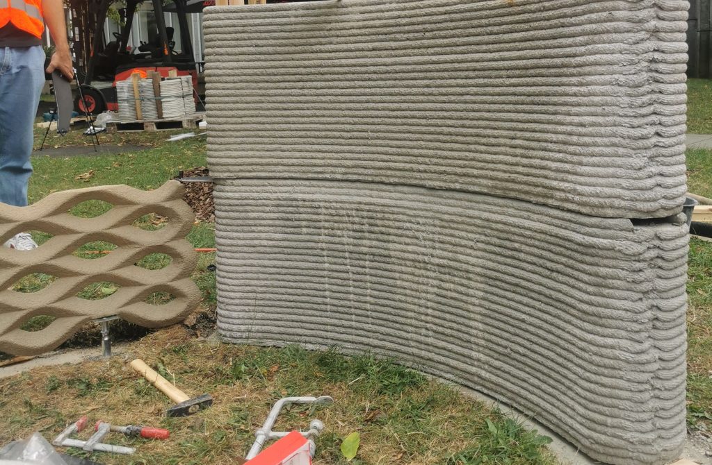 3D printed wall components at HM (in cooperation with additive tectonics and PERI).
